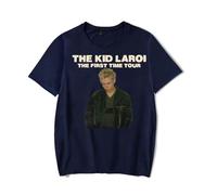 RYSXJLX T-shirt The Kid LAROI The First Time Tour 2024 pour femmes et hommes T-shirt à manches courtes classique tendance décontracté, bleu marine, XS