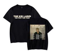RYSXJLX T-shirt The Kid LAROI The First Time Tour 2024 pour femmes et hommes T-shirt décontracté à manches courtes, Noir , S