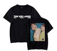 RYSXJLX T-shirt The Kid LAROI The First Time Tour pour femmes et hommes 2024 Tour Mode Décontracté T-shirt à manches courtes, Noir , L