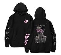 RYSXJLX Tini Stoessel Fantasi Print Sweat-shirt à Capuche Unisexe Décontracté de Mode Rétro Classique Streetwear, Noir , M