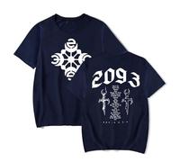 RYSXJLX Yeat 2093 T-Shirt Rapper Album Merch Femmes Hommes Hiphop Mode Col Rond Classique T-shirt à Manches Courtes, bleu marine, M