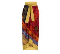 RYTEJFES Paréo Femme Pareo Femme Plage Grande Taille Robe Transparente Summer Dress Jupe Courte De Coton Bohème Ete Bustier Kaftan Longue Poncho Tablier Hawaienne 4XL Rose Fleurie Trapeze Blanche Été