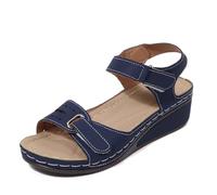 RYTEJFES Sandales Compensées Femme Chaussure Femme Ete Sandale Blanche Chaussures Plage Noire Été Compensees D 42 Cuir Confortable Sandalettes Rond Rouge 38 Plateforme Femmes En A Talon Chic Réglable