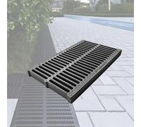 Rytgdxss Caniveau Exterieur Grille de Drainage 50cm, Couvercle de Drain de Sol de sous-Sol Rectangulaire Durable,Supporte Pression - pour Terrasse, Cour, Espace Public50×30×2.5cm