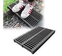 Rytgdxss Caniveau Exterieur Grille de Drainage, Couvercle de Drain de Sol de sous-Sol Rectangulaire Durable,Supporte Pression - pour Terrasse, Cour, Espace Public50×30×2cm