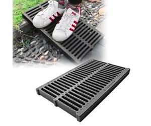 Rytgdxss Caniveau Exterieur Grille de Drainage, Couvercle de Drain de Sol de sous-Sol Rectangulaire Durable,Supporte Pression - pour Terrasse, Cour, Espace Public50×30×2cm