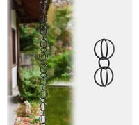Rytgdxss Chaîne de Pluie à Double Anneau Chaine de Pluie Alternative Élégante aux Descendeurs Classiques pour Terrasse et Jardin Double Anneau Noir-B-4m