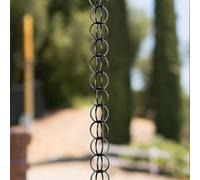 Rytgdxss Chaîne de Pluie Aluminium Brun Patiné - avec Système de Crochet pour Fixation Rapide - Anti-Rouille- Parfaite pour Maison de Campagne, Jardins Traditionnels et Décoration d'Entrée-2.5(8.3ft)