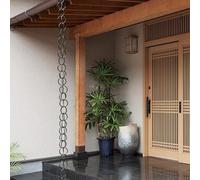 Rytgdxss Chaine de Pluie Décoratif Chaine de Pluie en Aluminium Antique - Robuste et Léger pour Une Evacuation d'eau Artistique Double Anneau Noir-A-4.5m