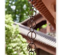 Rytgdxss Chaine Pluie Chaine de Pluie Design Contemporain en Acier Inoxydable Alternative Élégante aux Descendeurs Classiques pour Terrasse et JardinDouble Anneau Marron-B-3m