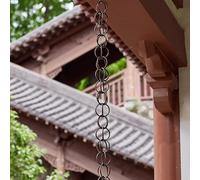 Rytgdxss Chaine Pluie Chaine de Pluie Design Contemporain en Acier Inoxydable Alternative Élégante aux Descendeurs Classiques pour Terrasse et JardinDouble Anneau Marron-A-5m