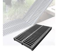 Rytgdxss Grille Caniveau,Caniveau Exterieur Grille de Drainage,Caniveau Exterieur, Caniveau Terrasse,Grille de Caniveau Amovible pour Bloquer Les Débris - sous-Sol, Allée, Parc50×20×2cm