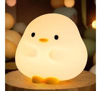 Rytinazzz Veilleuse mignonne en forme de canard en silicone à intensité variable pour chambre d'enfant, lampe de chevet LED rechargeable pour chambre à coucher, salon, cadeaux pour femmes, garçons,