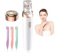 RYTM Épilateur 2 en 1 Rechargeable pour Femme, épilateur, Rasoir électrique pour Femme avec lumière LED, épilation, épilation pour Jambes/Visage/Bikini/Bras, kit de Voyage pour épilateur Lisse