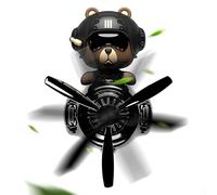 Rytraiteurs d'air de voiture Clip de ventilation, diffuseur de voiture pilote d'ours mignon avec hélice en rotation, parfum de longue durée de qualité supérieure, accessoires de voiture de ventilation