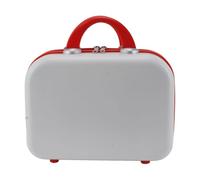 Ryttgop Mini Valise, tas de Maquillage, Sac de Maquillage de Voyage, partition réglable de Stockage Portable, pour Les Femmes Voyage (Rouge Blanc)