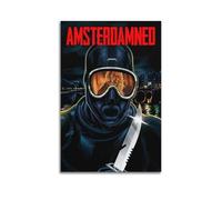 RYTWQRWE Amsterdamned2 Affiches décoratives sur toile pour salon, chambre à coucher, décoration murale vintage, style rétro, sans cadre, 50 x 75 cm