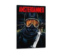 RYTWQRWE Amsterdamned2 Affiches esthétiques - Décoration murale vintage sur toile pour salon, chambre à coucher, chambre à coucher - 20 x 30 cm - Style cadre