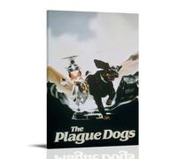 RYTWQRWE Poster de chiens de la peste - Décoration murale vintage - Impression sur toile décorative pour salon, chambre à coucher, 50 x 75 cm - Style cadre