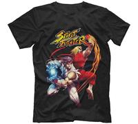 Ryu and Ken Masters T-shirt Street Fighter Personnages de jeu, Noir , S