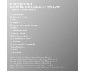 RYUICHI SAKAMOTO - PLAYING THE PIANO USA 2010/KOR