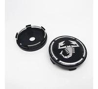 RYUJI 4Pièces Auto Cache MoyeuxCentre, pour Fiat 500 Abarth Scorption 60mm Jante Capuchons Centre Roue Badge Forme coration Accessoires