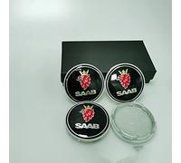 RYUJI 4Pièces Auto Cache MoyeuxCentre, pour Saab BJ SCS Saab 63MM Jante Capuchons Centre Roue Badge Forme coration Accessoires