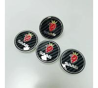 RYUJI 4Pièces Auto Cache MoyeuxCentre, pour Saab BJ SCS Saab 63MM Jante Capuchons Centre Roue Badge Forme coration Accessoires