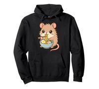 Ryukyu Rat à Poils Longs Mangeant des Nouilles Ramen Kawaii Mignon Sweat à Capuche