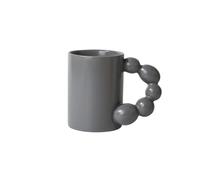 RYUQW3RE Tasse à café, Mug en céramique simple, grande capacité, anse perlée, couleur unie, corps droit.(Gray)
