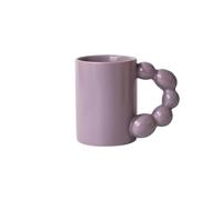 RYUQW3RE Tasse à café, Mug en céramique simple, grande capacité, anse perlée, couleur unie, corps droit.(Purple)
