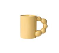 RYUQW3RE Tasse à café, Mug en céramique simple, grande capacité, anse perlée, couleur unie, corps droit.(Yellow)