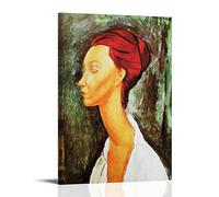 RyuSa Amedeo Modigliani - Impression sur toile - Œuvres de peintres célèbres (portrait de Lunia Tchécoslovska) - Décoration murale moderne pour chambre à coucher - 30 x 45 cm