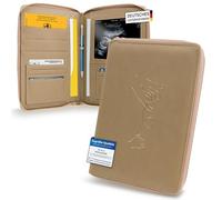 RYVALZ® Élégant étui de carnet de maternité avec journal de grossesse numérique - Housse de protection élégante avec fermeture éclair et de nombreux compartiments