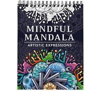 RYVE Livre de coloriage pour adultes, 50 mandalas uniques pour relaxation et soulagement du stress, livre de coloriage pour adultes relié en spirale, livres de coloriage mandala pour adultes