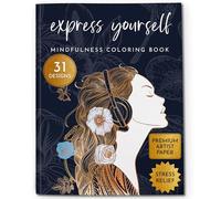 RYVE Livre de coloriage pour adultes - Livre de coloriage de pleine conscience avec invites de croissance personnelles