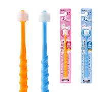 Ryvera 2 Pièces Brosse à Dent 360 Enfant 6-12 ans, Brosse a Dent 360 Bebe Enfant Enfants Avec Poils Souples, Poignée Ergonomique Convient pour les enfants Apprendre et les dommages des Gencives