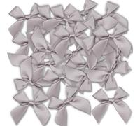 Ryvera 48 Rubans Argentés pour Nœuds de Cadeau - 5 cm, matériau en soie satinée autocollante, idéal pour l'emballage de cadeaux, la décoration de mariage et de fêtes