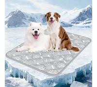 Rywell 150X102cm Tapis Rafraichissant Chien,Tapis Refroidissant pour Grands Chien Thermochromique,Coussin Rafraichissant Imperméable et Non Toxique, Antidérapant et Lavable(Gris)