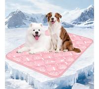 Rywell 150X102cm Tapis Rafraichissant Chien,Tapis Refroidissant pour Grands Chien Thermochromique,Coussin Rafraichissant Imperméable et Non Toxique, Antidérapant et Lavable(Rose)