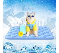 Rywell Tapis Rafraichissant Chat,60X45 cm Tapis Rafraichissant Chien Thermochromique,Tapis Rafraichissant pour Chien Imperméable et Non Toxique, Antidérapant et Lavable(Bleu)
