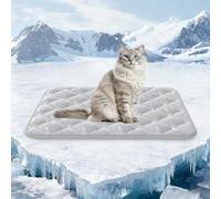 Rywell Tapis Rafraichissant Chat,60X45cm Tapis Rafraichissant Chien Thermochromique,Coussin Rafraichissant pour Chien Imperméable et Non Toxique, Antidérapant et Lavable(Gris)
