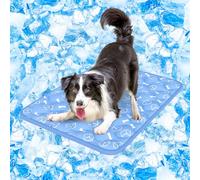 Rywell Tapis Rafraichissant Chien,90X70 cm Tapis Rafraichissant pour Chien Thermochromique,Tapis Rraicheur Animaux de Compagnie Imperméable et Non Toxique, Antidérapant et Lavable(Bleu)