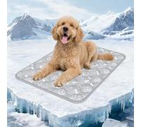 Rywell Tapis Rafraichissant Chien,90X70cm Tapis Rafraichissant pour Chien Thermochromique,Coussin Rraicheur Animaux de Compagnie Imperméable et Non Toxique, Antidérapant et Lavable(Gris)