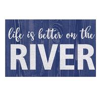 RYYCDOI Paillasson de plage côtière, paillasson nautique extérieur et intérieur, bleu océan, tapis d'extérieur Life is Better on The River Beachy Tapis de bienvenue pour porte d'entrée, 43,2 x 76,2 cm
