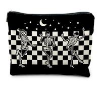 RYYCDOI Trousse de maquillage drôle gothique squelette, trousse de maquillage d'Halloween, cadeau d'Halloween pour femme, trousse de maquillage sorcière pour femme, trousse de maquillage académie