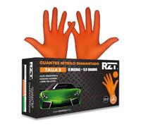 RZ TOOLS 50 Gants de Travail noun- poudre en Nitrile Diamantés - Sans Latex, Hypoallergeniques Réutilisables, Gants Antidérapants, Orange (50 Pieces) (Small)