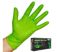 RZ TOOLS Lot de 100 gants jetables en nitrile extra épais avec texture diamant Vert Taille L