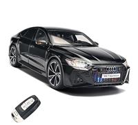 RZAPE Kit de voiture modèle adulte 1/18 de voitures moulé sous pression compatible avec Audi RS7 Sportback collection de voitures, télécommande, version clé en métal, jouets avec lumières et sons