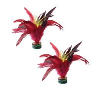 Rzcin Lot de 2 volants chinois colorés à plumes qui ne se décolorent pas pour adultes, jouet de sport chinois Jianzi pour intérieur et extérieur (20 cm)